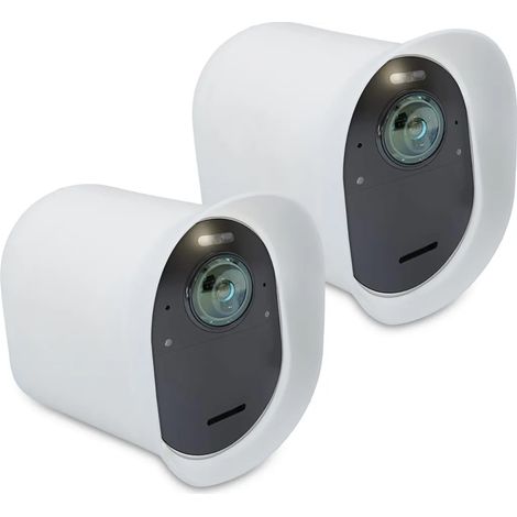 Étui kwmobile 2x compatible avec Arlo Ultra / Arlo Pro 3 / Pro 4 - Coque de protection en silicone pour caméra de sécurité - Blanc (1/5)