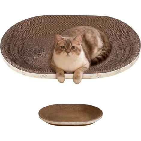 Griffoir pour chat, protection de meubles ondulée amusante, lit pour chat de petite et grande taille, pour jouer et enrichir le sommeil, cage d'angle intérieure et extérieure (marron, 1 pièce) (1/5)