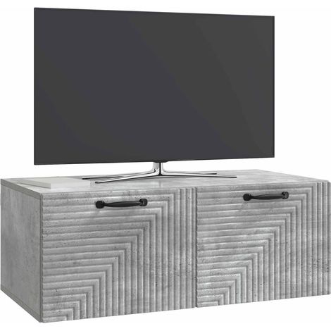 Maison Exclusive - Meuble TV mural Gris béton 78,5 x 41 x 30 cm Bois d'ingénierie