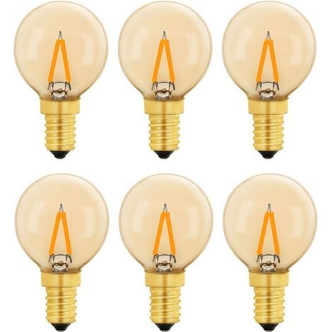 G40 Vintage Mini Ampoule E14 LED 1W, Ambre Edison Ampoule E14 de Remplacement 10W pour Lumières Décoratives, Blanc Chaud 2200K, Non Dimmable, Lot de 6 (1/4)