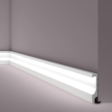 Zócalo NMC IL14 WALLSTYL Noel Marquet Rodapié Moldura para Iluminación indirecta Perfil de estuco Moldura decorativa diseño moderno blanco 2 m (1/5)