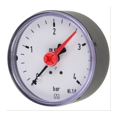 Manomètre solaire axial 1/4'' - 0-4 bar - max 130°C - Ø63mm