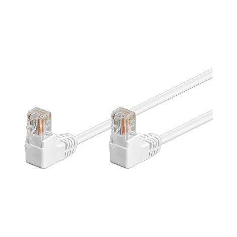 GOOBAY Cavo di rete Patch Angolato 90o CCA Cat. 5e Bianco UTP 1 m (1/3)