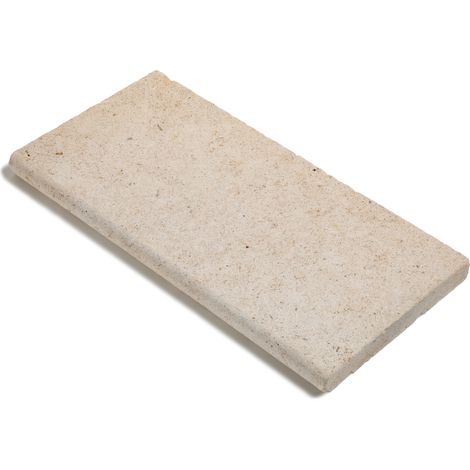 Dessus de marche Pierre de Bourgogne Semond Doré 60x30x3,8 cm Bord 1/2 Rond (à l'unité) - RO'MA NATURE