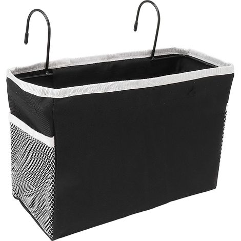 Panier de rangement de chevet avec crochet, sac en toile suspendu, étagère de rangement pour dortoir, bureau ou salon (1/5)