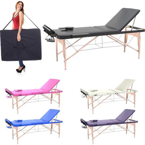 Fenixshop24 Lettino Massaggio Professionale 3 Zone in Legno, Pieghevole e Portatile – Cod 06 (1/5)