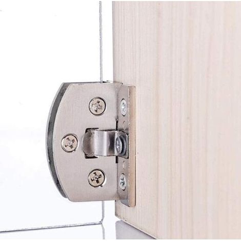 Paar Glastürbänder für Vitrinen und Weinschränke, zum Aufclipsen, Ersatzteile, geeignet für 5–6 mm dickes Glas, silberfarben (1/5)