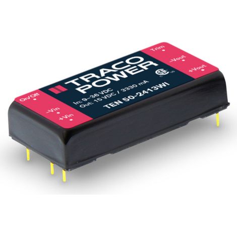 TracoPower TEN 50-2413WI DC/DC-Wandler, Print 24 V/DC 15 V/DC 3.33 A 50 W Anzahl Ausgänge: 1 x Inhal