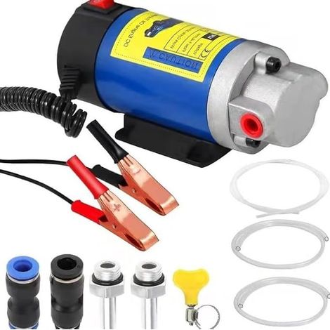 Pompe D'extraction D'huile 12V 100 W, Pompe de Transfert D'huile Moteur, Compatible avec Les Pompes à Carburant, Pompe diesel électrique Portable Auto-amorçante pour Voitures Motos Bateaux et Camions (1/2)
