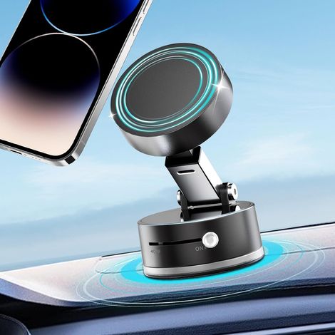 Support Téléphone Voiture MagSafe, Support Magnetique Telephone Voiture [Ventouse Ultra Puissante & 20N56 Super Aimants] Rotation à 360° Porte Telephone Aimanté pour iPhone 16 15 14 sur Verre Cuir (1/5)