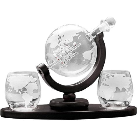 Carafe à vin Globe avec séparateur en verre pour bouteille de whisky et autres spiritueux, distributeur pour bar à domicile (1/5)