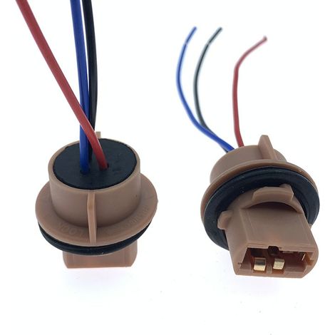 T20 large plug bulb socket for automotive brake light, side marker light, turn signal, and reversing light wiring harness single/double wire socket (1/4)