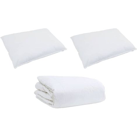 Ensemble de Duvet avec oreiller 3 pcs，Couette Blanc Coton CFW91039 (1/5)