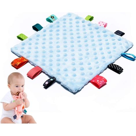 Couverture De Sécurité Bébé - Tissu Doux Et Sensoriel Avec Rubans Satinés - Pour Nouveau-Nés À 12 Mois - 25 X 25 Cm - 1 Pièce (1/5)