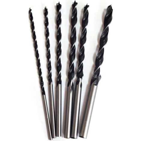 Forets Hélicoïdaux Bois Set 200MM 6pcs Forets à Bois Long 4-12 mm Foret HSS Contreplaqué Plastique Hélicoïdaux pour Perceuse-visseuse Perceuse à Main électrique (1/5)