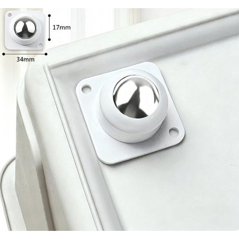32 Möbelrollen – 17 mm Kugellager – universell selbstklebend, weiß, 360° drehbar, geeignet für schwere Lasten. (1/5)