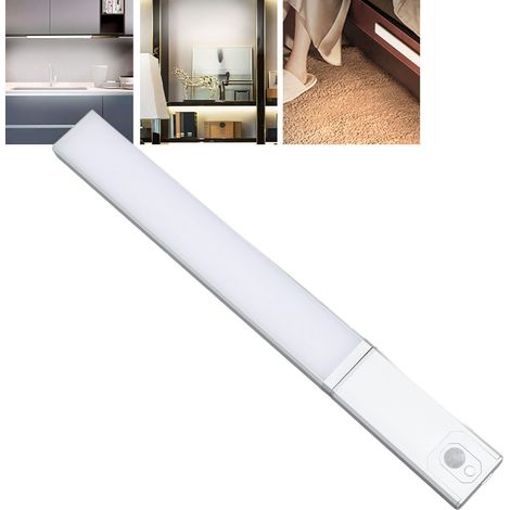 Lampe de chevet intelligente à détecteur de présence avec batterie amovible, trois températures de couleur, longue bande lumineuse pour meubles, veilleuse magnétique rechargeable ultra-mince (1/5)