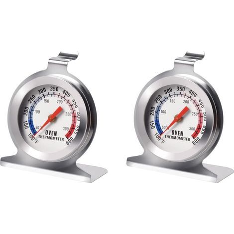 Lot de 2 thermomètres de four en acier inoxydable pour four à gaz, accessoires de four à pizza, thermomètres de four (1/5)