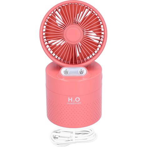 Ventilateur Humidificateur 4000mAh Double Brumisation USB Rechargeable Rafraîchissant pour Dortoir Rouge