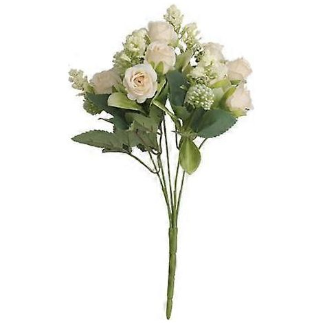 Bouquet de roses artificielles réalistes avec tiges, 15 têtes, décoration de salon, fleurs artificielles attrayantes à réaliser soi-mêmebeige (1/5)