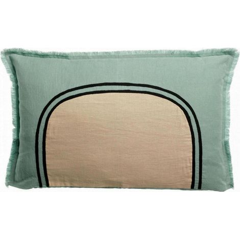 Coussin Décoratif Rectangulaire Bicolore Coloris Opaline pour Salon et Chambre - 40 x 65 cm - PANGIVO