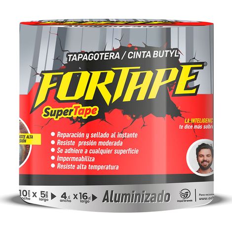 Cinta tapa gotera aluminizada butilo 100 mm x 5 m