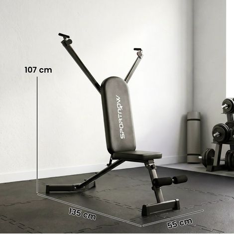 Banco de musculación plegable con extensión de piernas, respaldo de 3 posiciones, 300 kg OKMYHOME (1/5)
