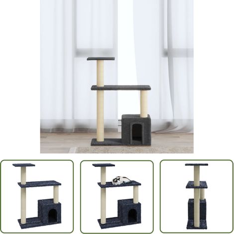 INLIFE Arbre à chat avec griffoirs en sisal Gris foncé 70 cm (1/5)