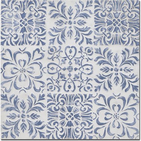 Quadro in legno blu quadro cm 80x80xh3,5