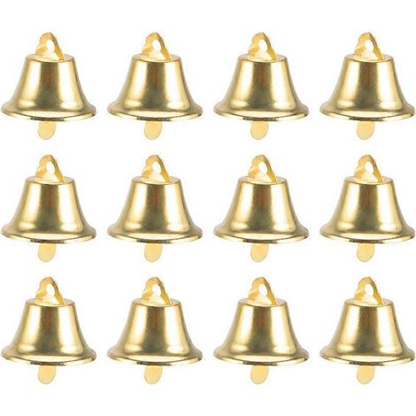 Lot de 25 cloches à pavillon ouvrant de 4,5 cm pour carillons éoliens, accessoires de bricolage et décoration de fête.-Golden (1/2)