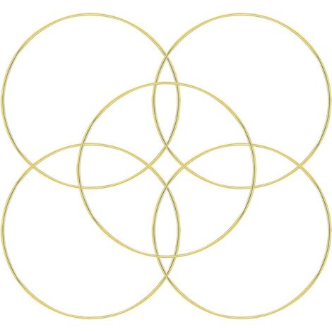 Anneaux Métalliques Cercles Lisses et Robustes 5 Pièces en Fer Doré Faciles à Suspendre pour Décoration Murale pour Couronnes et Loisirs Créatifs la Maison (1/5)