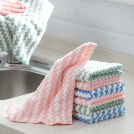 Chiffon Microfibre - Absorbant Rapide - Pour Cuisine Et Vaisselle - Lavable En Machine - Lot De 6 (1/5)