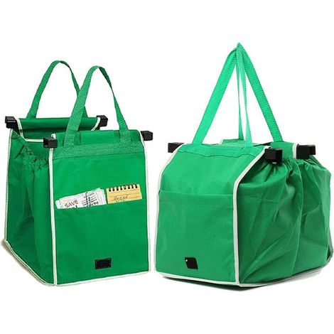 Sac à provisions pour supermarché, fourre-tout épais écologique, sacs à main de grande capacité, sac pliable et réutilisable pour femmes 2 pièce