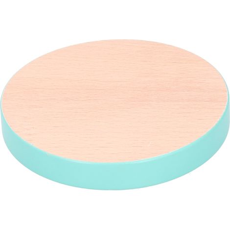Dessous de verre rond en bois, set de table, dessous de verre rond résistant à la chaleur, pour la maison et la cuisine, bleu (1/5)