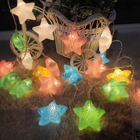 Étoile Lumineuse - Décor Noël - Suspension Arbre de Noël - Lanternes Multicolores - 150 cm - Alimentation Piles AA - 1 Pièce (1/5)