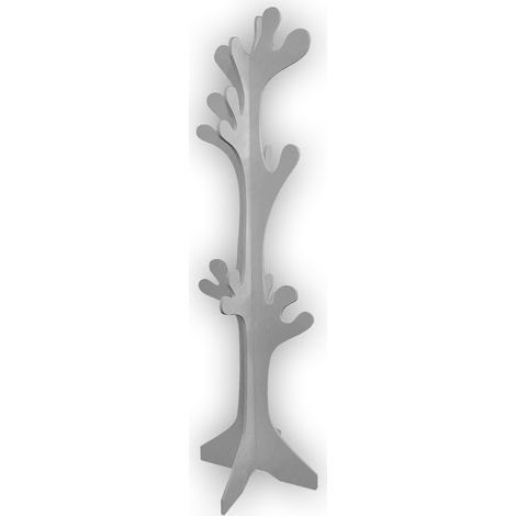 Lupia - Appendiabiti da Terra ALBERO GREY in Legno 40x170 cm, GRIGIO, 20 Ganci Arrotondati, Montaggio Facile, Design Shabby per Camera e Ingresso, Soggiorno, Ufficio (1/4)