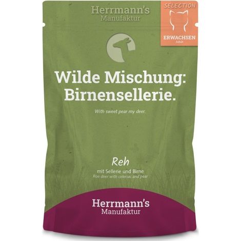 Herrmann's Selection Katzenfutter Bio-Nassfutter für Katzen 100g Beutel – Hirschfleisch 100g