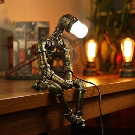 Lampe LED vintage, en fer, E27, pour la maison, les cafés, les bars et les environnements intérieurs, application domestique polyvalente dans différents espaces.-AquaForge (1/4)