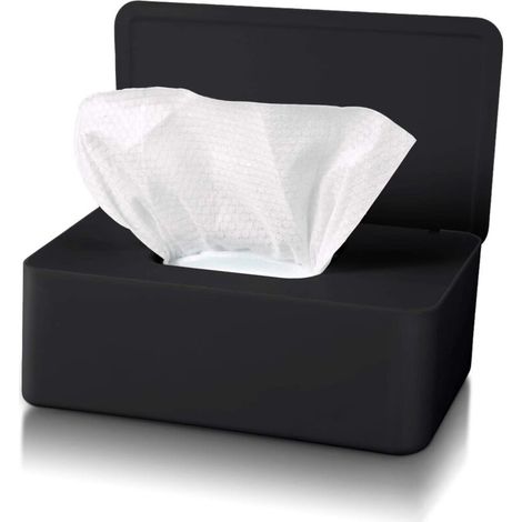 Bardusch-Boîte étanche avec couvercle noire – anti-poussière, pour lingettes/voiture/bureau (1/5)