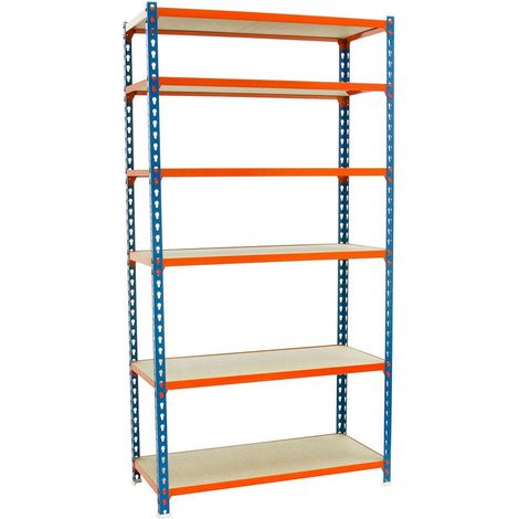 Simonrack Leichte Metall Holz Regal Blau Orange 2500x1200x500