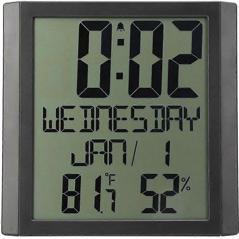 Horloge murale électronique multifonctionnelle TS-8608 avec affichage de la température et de l'humidité pour une utilisation domestique (1/4)