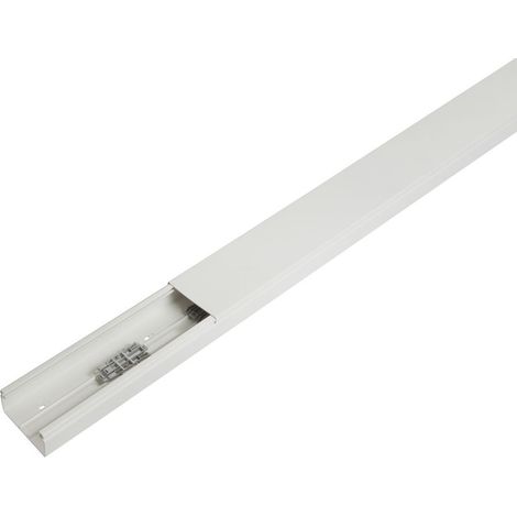 Goulotte électrique 60 x 129 x 2000 mm avec 4 agrafes de retenue