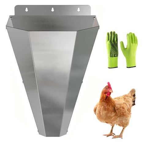 Entonnoir D'abattage pour Volaille, Grand Cne de Retenue en Acier Galvanisé pour le Traitement de la Volaille Dos Plat Métal Cne Abattage Poulet pour Dindes Canards Oies