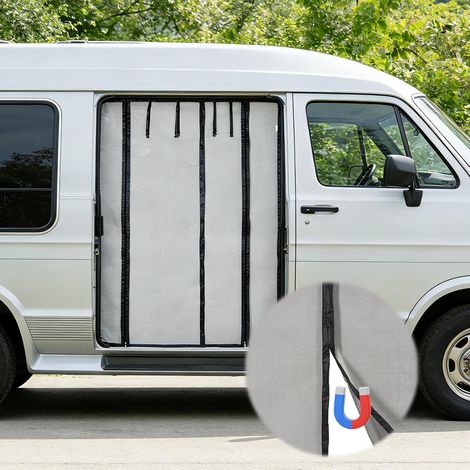 Moustiquaire magnétique compatible avec T5 T6 T6.1 porte coulissante 133 x 180 cm Protection contre les insectes avec aimants Protection solaire et brise-vue pour camping (1/5)