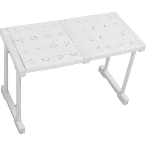 Étagère extensible et empilable avec séparateur, capacité de charge 55 kg, pour armoire, penderie, longueur 37–48 cm / 14,6–18,9 pouces (1/5)