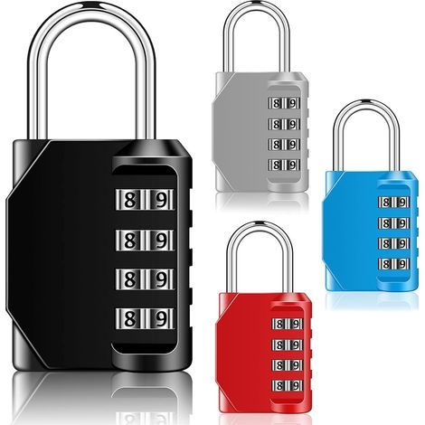 Cadenas à combinaison à 4 chiffres pour casier, étanche, réinitialisable (1/5)