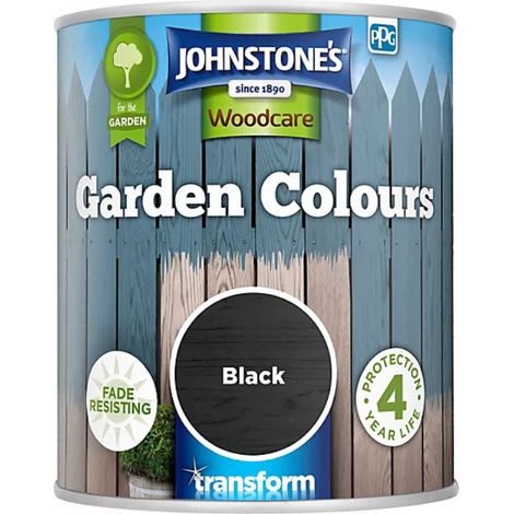 Johnstones Woodcare Garden Colours Paint - 1L - Black