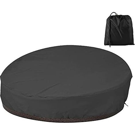 Couvre - lit rond 190 x 89 cm – imperméable 210d Oxford – résistant aux UV et au vent – contient un sac de rangement (1/5)