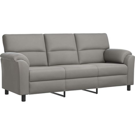 Divano Grigio Chiaro 214 x 85 x 93 cm Velluto vidaXL (1/5)