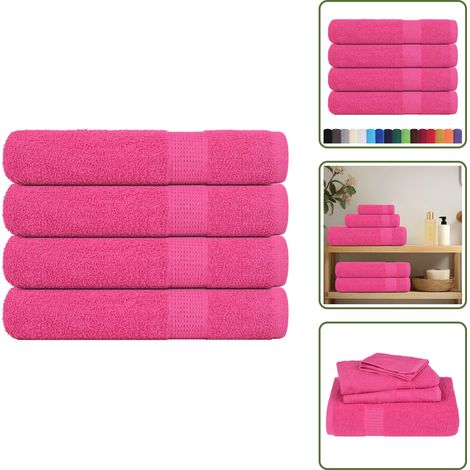 vidaXL Handtücher 4 Stk. Rosa 100x200 cm 360 g/m² 100% Baumwolle (1/5)